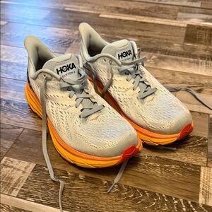 Hoka One One Women’s Clifton 8 Sneakers - Blue and Orange